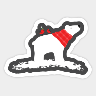 Classic Christmas Holiday polar bear Sticker